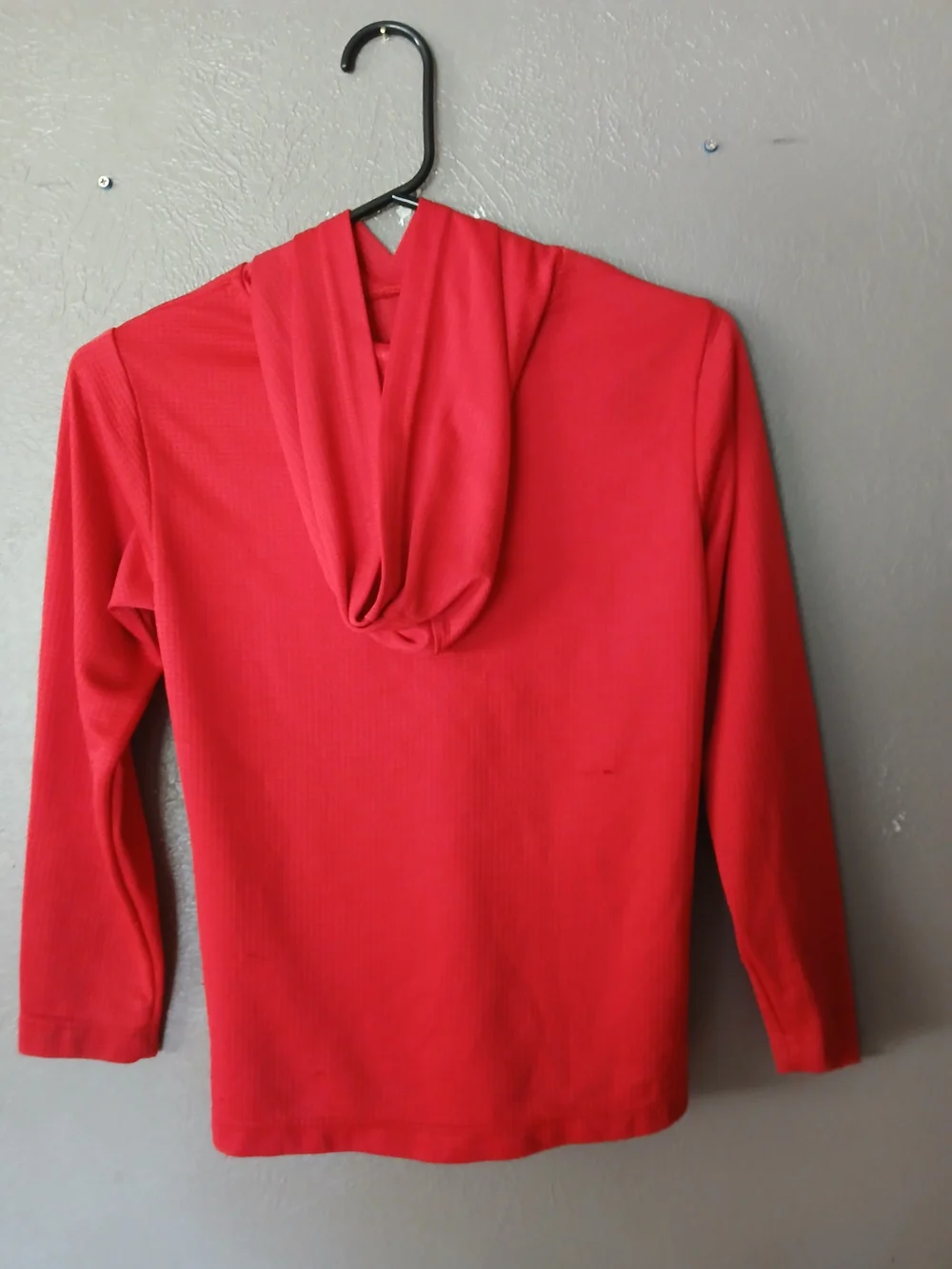 RBX Red Long Sleeve Hoodie Tee with Basketball Graphic
